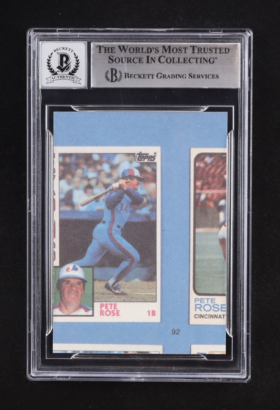 Pete Rose Signed 1985 Topps Rose #92 (Beckett | Auto Grade BGS 10) at PristineAuction.com Pete Rose Signed 1985 Topps Rose #92 (Beckett | Auto Grade BGS 10) at PristineAuction.com