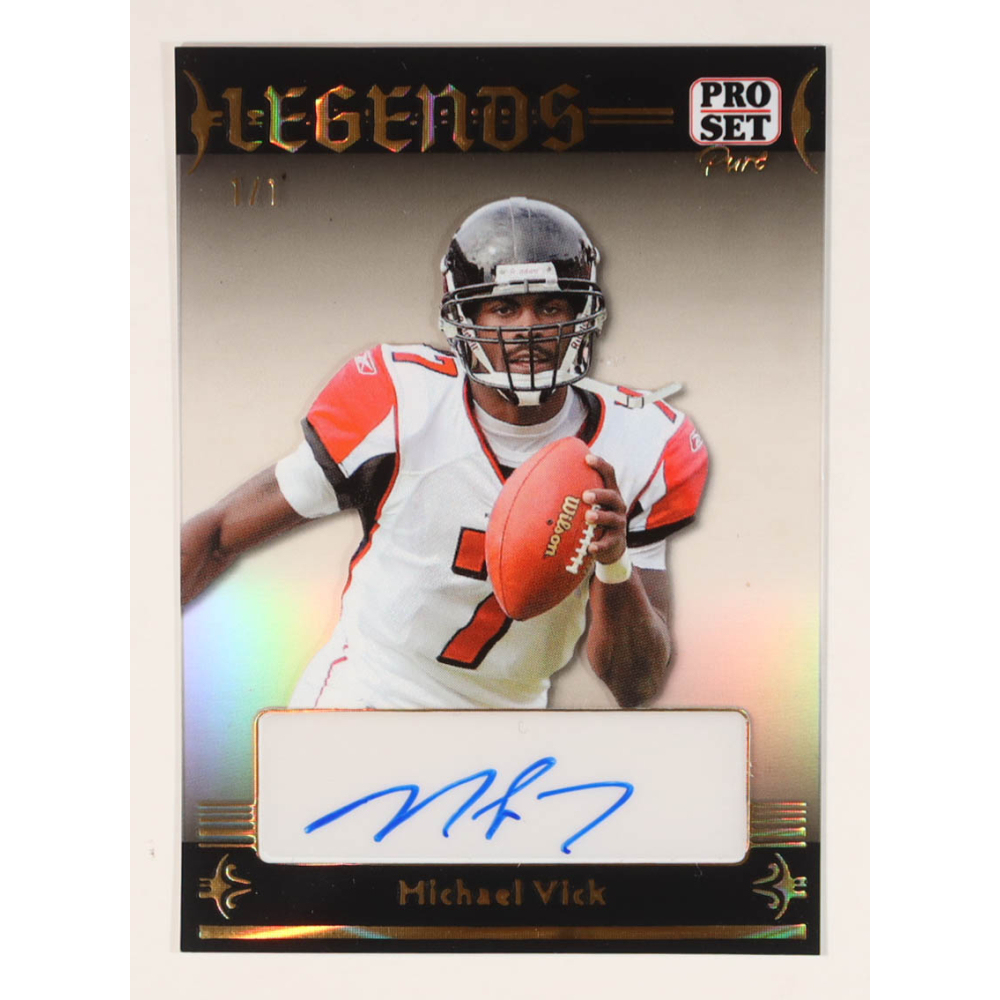 Michael Vick 2024 Pro Set Pure Legends Autographs Gold Shimless #LMV1 #1/1 at PristineAuction.com