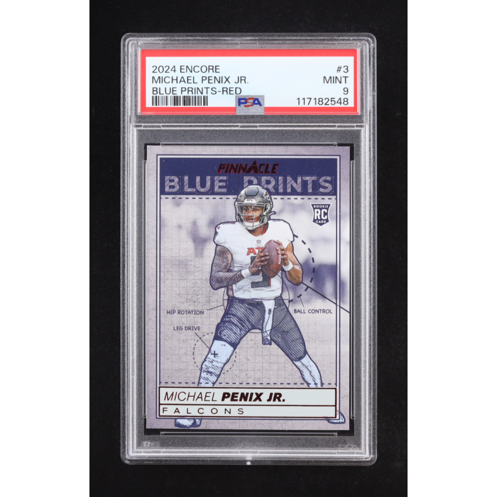 Michael Penix Jr. 2024 Panini Encore Pinnacle Express Materials Red #3 #59/75 RC (PSA 9) at PristineAuction.com