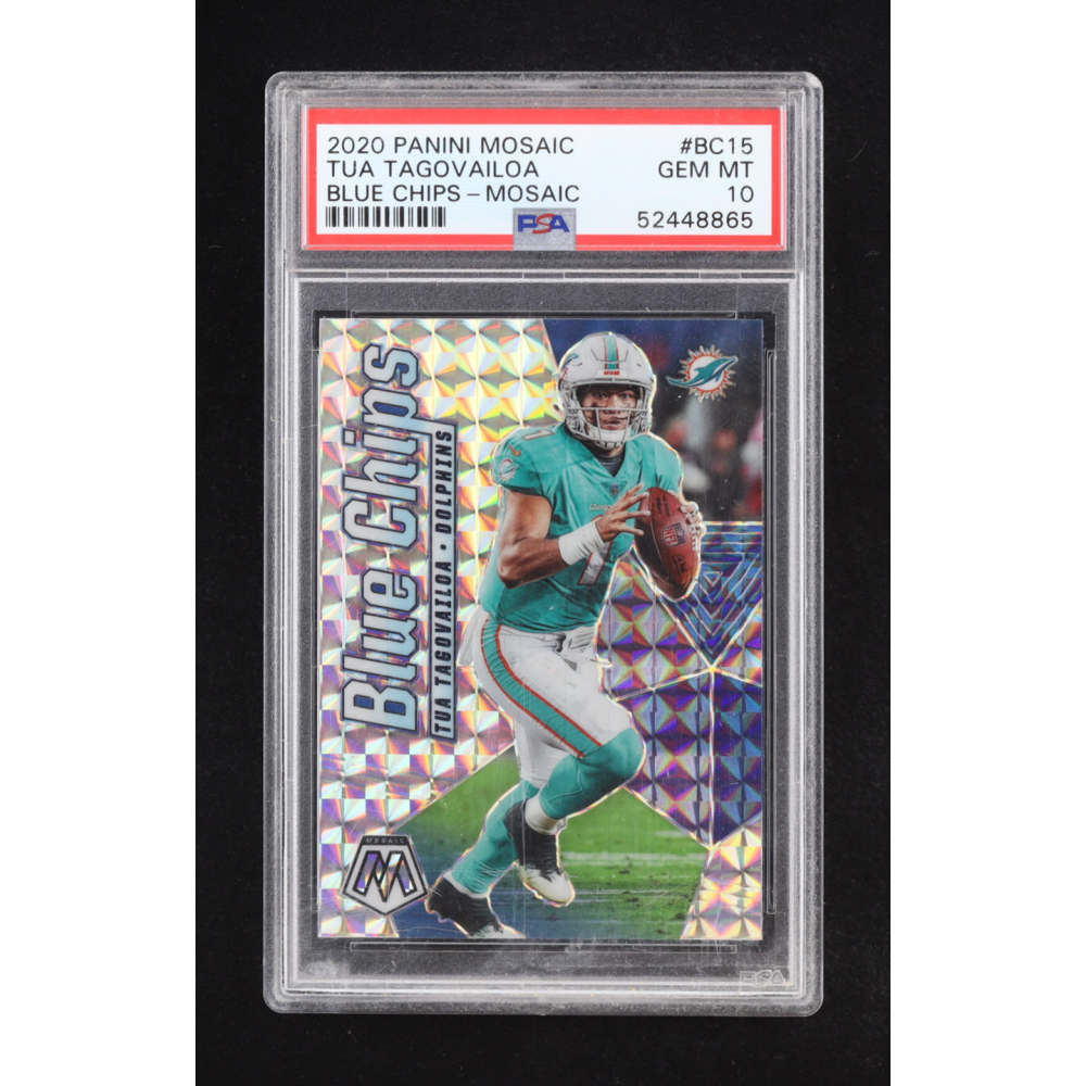Tua Tagovailoa 2020 Panini Mosaic Blue Chips #BC15 RC (PSA 10) at PristineAuction.com