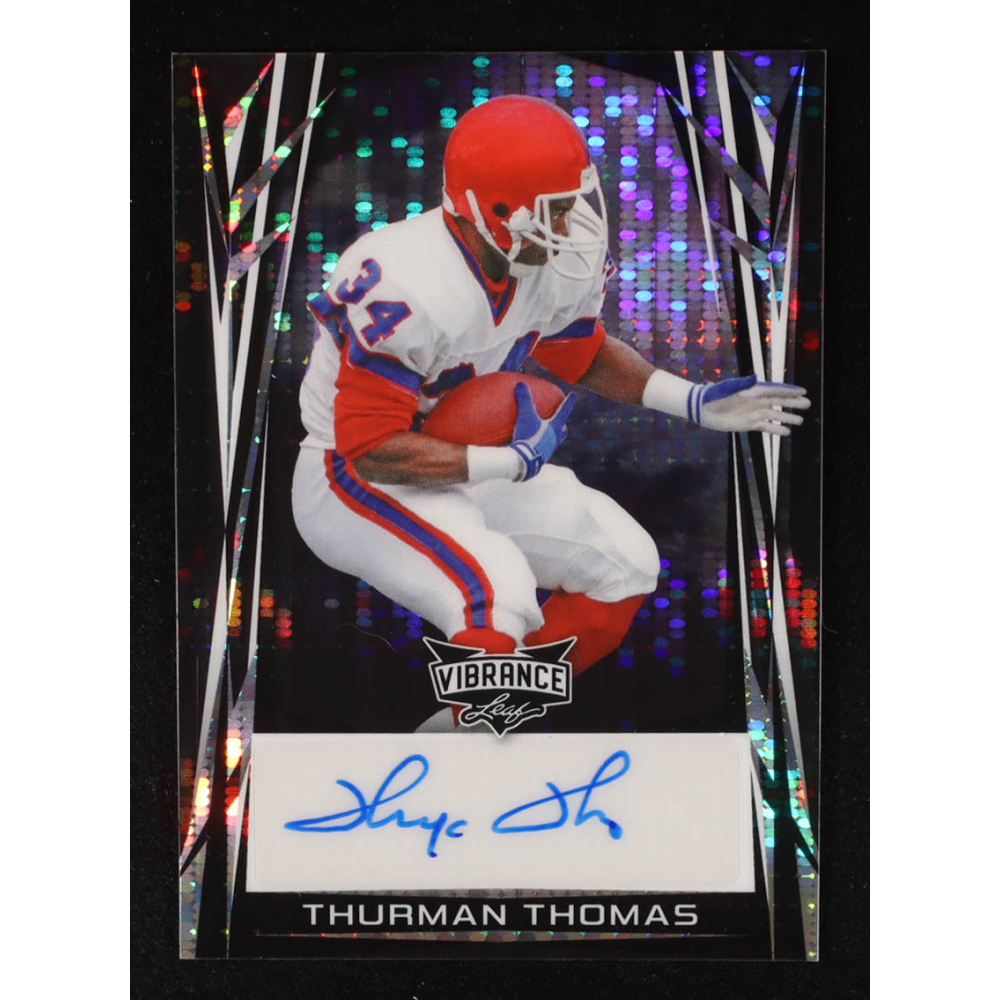 Thurman Thomas 2024 Leaf Vibrance Autographs Black Pulsar #VMTT1 #1/1 at PristineAuction.com