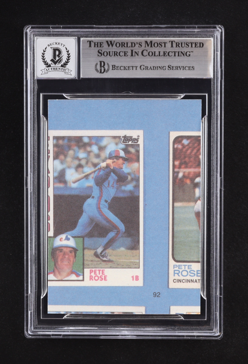 Pete Rose Signed 1985 Topps Rose #92 (Beckett | Auto Grade BGS 10) at PristineAuction.com Pete Rose Signed 1985 Topps Rose #92 (Beckett | Auto Grade BGS 10) at PristineAuction.com
