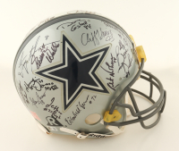 Cowboys Legends Full-Size Authentic On-Field Helmet Signed By (25) with Troy Aikman, Emmitt Smith, Michael Irvin, Ed "Too Tall" Jones (Beckett) at PristineAuction.com