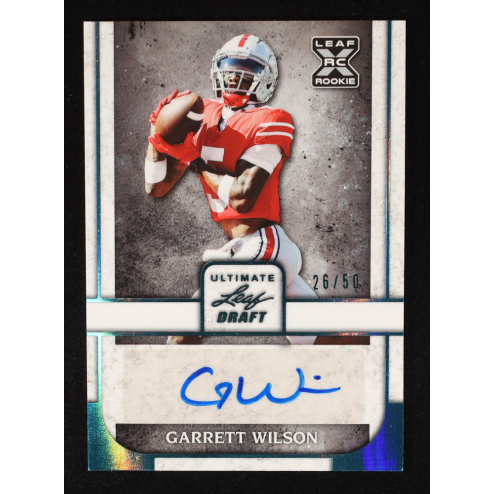 Garrett Wilson 2022 Leaf Ultimate Draft Autographs Platinum #BAGW1 RC #26/50 at PristineAuction.com