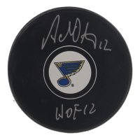 Adam Oates Signed Blues Logo Hockey Puck Inscribed "HOF 12" (Schwartz) at PristineAuction.com