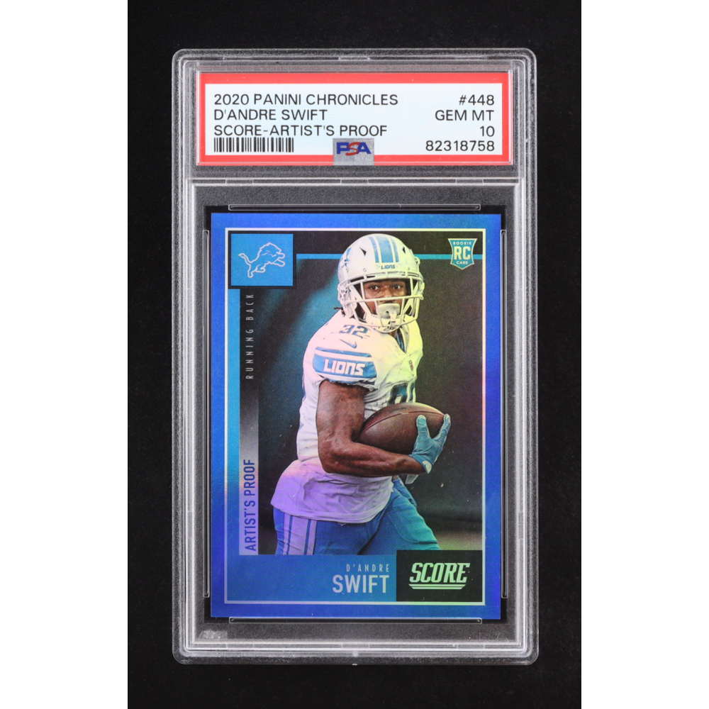D'Andre Swift  2020 Score Artist's Proof #448 Chronicles #21/35 RC (PSA 10) at PristineAuction.com