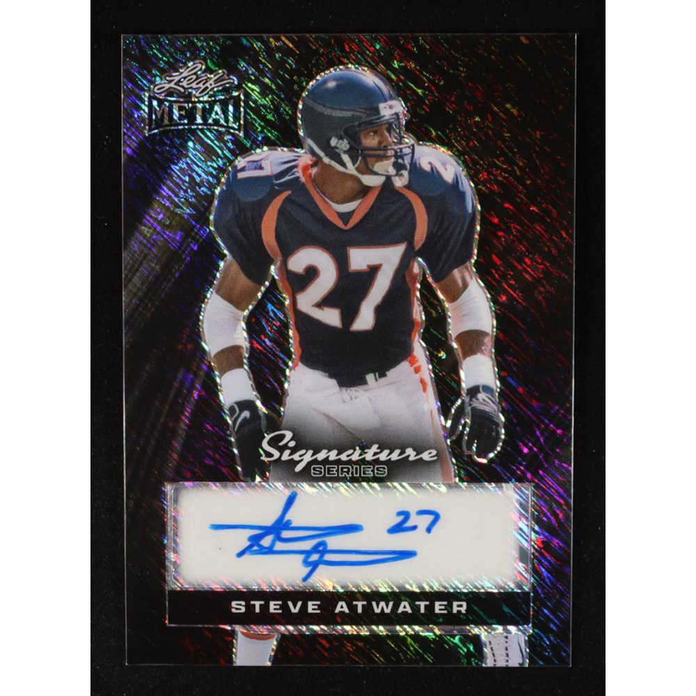 Steve Atwater 2024 Leaf Metal Signature Series Autographs Black Shimmer #BLSA1 #1/1 at PristineAuction.com