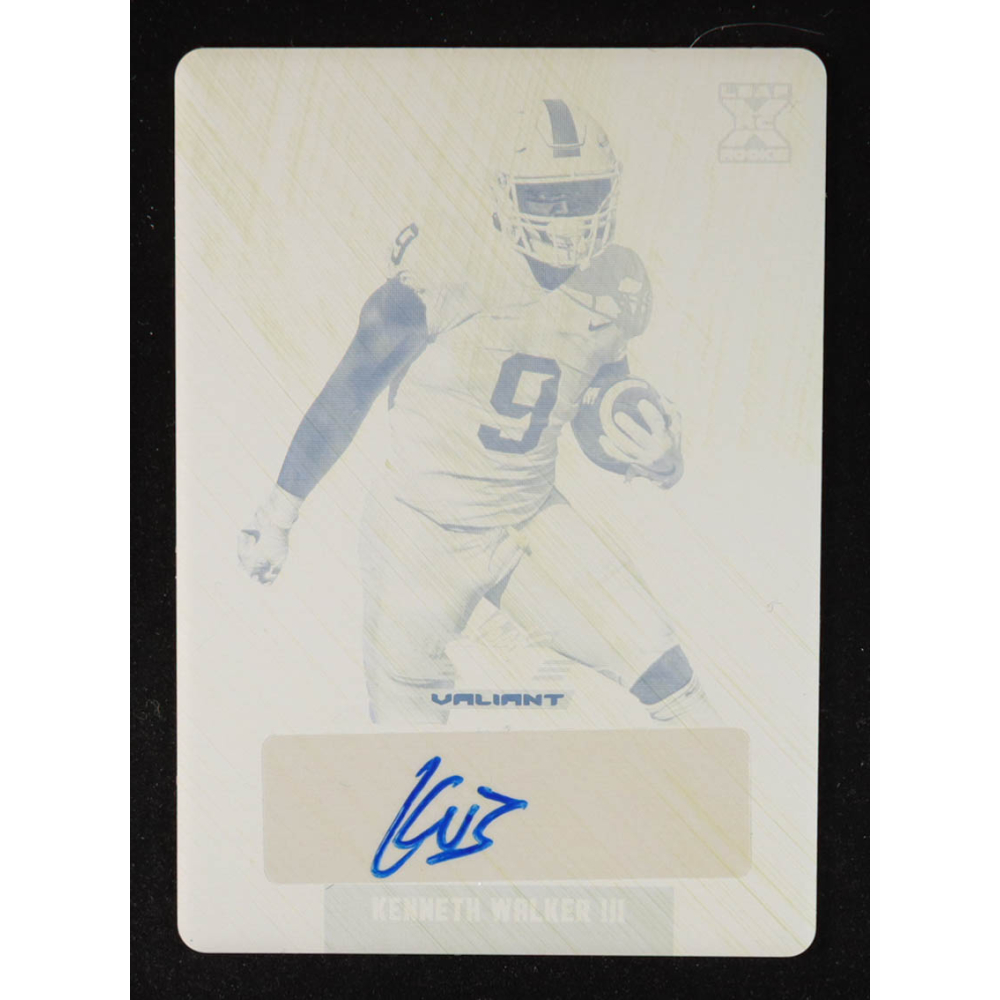 Kenneth Walker III 2022 Leaf Valiant Printing Plates Autographs #BAKW1 RC #1/1 at PristineAuction.com