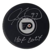 Jeremy Roenick Signed Flyers Logo Hockey Puck Inscribed "HOF 2024" (Schwartz) at PristineAuction.com