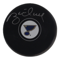 Brett Hull Signed Blues Logo Hockey Puck (Schwartz) at PristineAuction.com