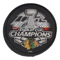 Scott Darling Signed Blackhawks 2015 Stanley Cup Logo Hockey Puck (Schwartz) at PristineAuction.com