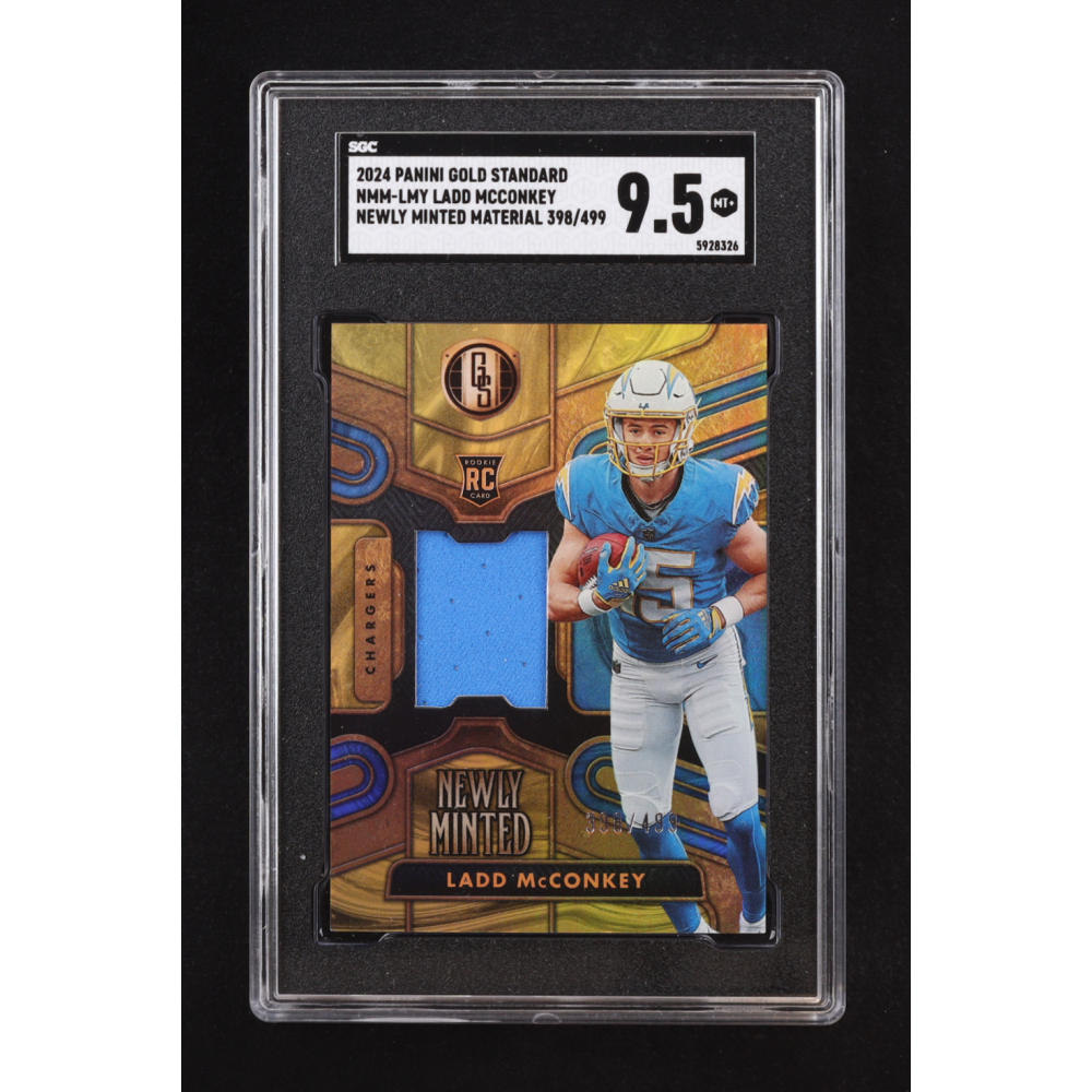 Ladd McConkey 2024 Panini Gold Standard Newly Minted Memorabilia #10 #398/499 RC (SGC 9.5) at PristineAuction.com