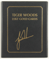 Tiger Woods 2000-01 Slam Set of (4) 22K Gold Plated Cards in Display Folder at PristineAuction.com