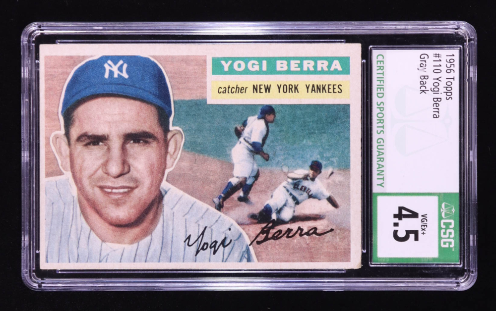 Yogi Berra 1956 Topps #110 / Gray Back (CSG 4.5)