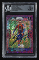 Lionel "Leo" Messi Signed 2020-21 Panini Prizm La Liga Purple Mojo #15 (Beckett) at PristineAuction.com