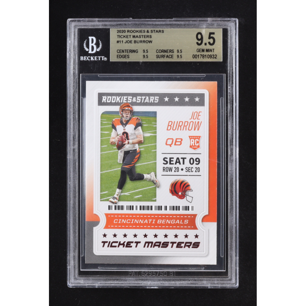 Joe Burrow 2020 Rookies and Stars Ticket Masters #11 RC (BGS 9.5) at PristineAuction.com
