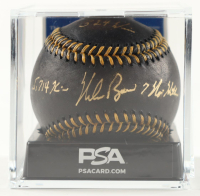 Nolan Ryan Signed OML Black Leather Baseball with Display Case Inscribed "324 Wins" & "5,714 Ks" & "7 No-Hitters" (PSA) at PristineAuction.com