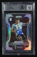 Julián Alvarez Signed 2022 Panini Prizm World Cup Prizms Silver #4 RC (BGS | Auto Grade 10) at PristineAuction.com