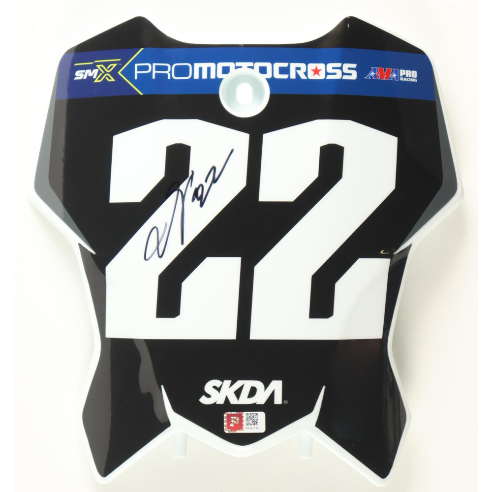Jalek Swoll Signed Motocross Plate (PA) at PristineAuction.com