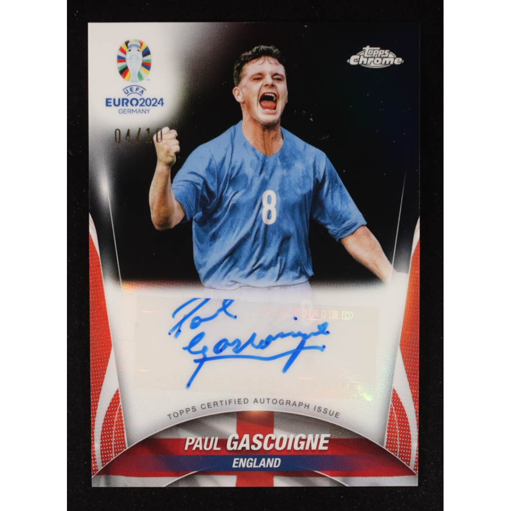 Paul Gascoigne 2024 Topps Chrome UEFA Euro Autographs Black Refractors #CAPG #04/10 at PristineAuction.com