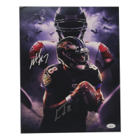 Michael Vick & Lamar Jackson Signed 11x14 Photo (JSA) at PristineAuction.com