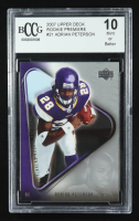 Adrian Peterson 2007 Upper Deck Rookie Premiere #21 RC (BCCG 10) at PristineAuction.com