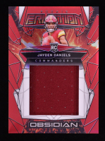 Jayden Daniels 2024 Panini Obsidian Rookie Eruption Materials Red #20 RC #15/75 at PristineAuction.com