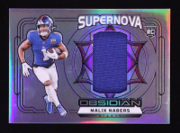 Malik Nabers 2024 Panini Obsidian Supernova Swatches Silver #8 RC #30/99 at PristineAuction.com