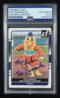 Ted Giannoulas Signed 2016 Donruss Optic #165 The Famous San Diego Chicken Inscribed "The Chicken" (PSA) at PristineAuction.com