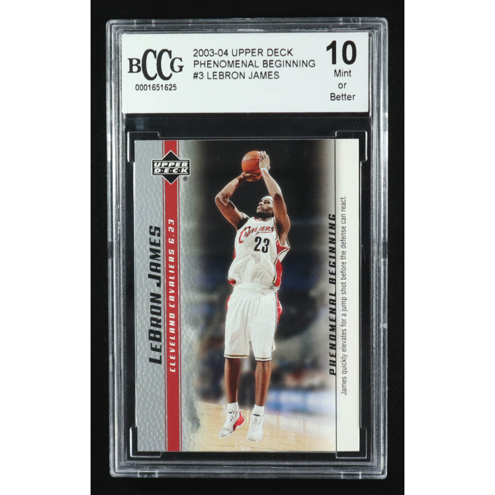 LeBron James 2003-04 Upper Deck Phenomenal Beginning #3 RC (BCCG 10) at PristineAuction.com