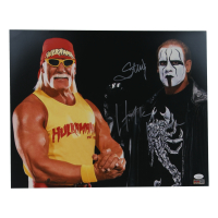 Hulk Hogan & Sting Signed WWE 16x20 Photo (JSA) at PristineAuction.com