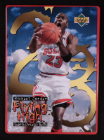 Michael Jordan 1998 Upper Deck Flying High Metal Red Border #4 / The Ultimate Champion at PristineAuction.com
