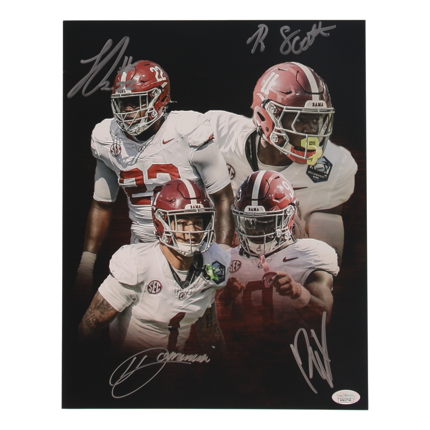 Alabama Crimson Tide | 11x14 Photo Signed by (4) with LT Overton, Rico Scott (JSA) at PristineAuction.com Alabama Crimson Tide | 11x14 Photo Signed by (4) with LT Overton, Rico Scott (JSA) at PristineAuction.com