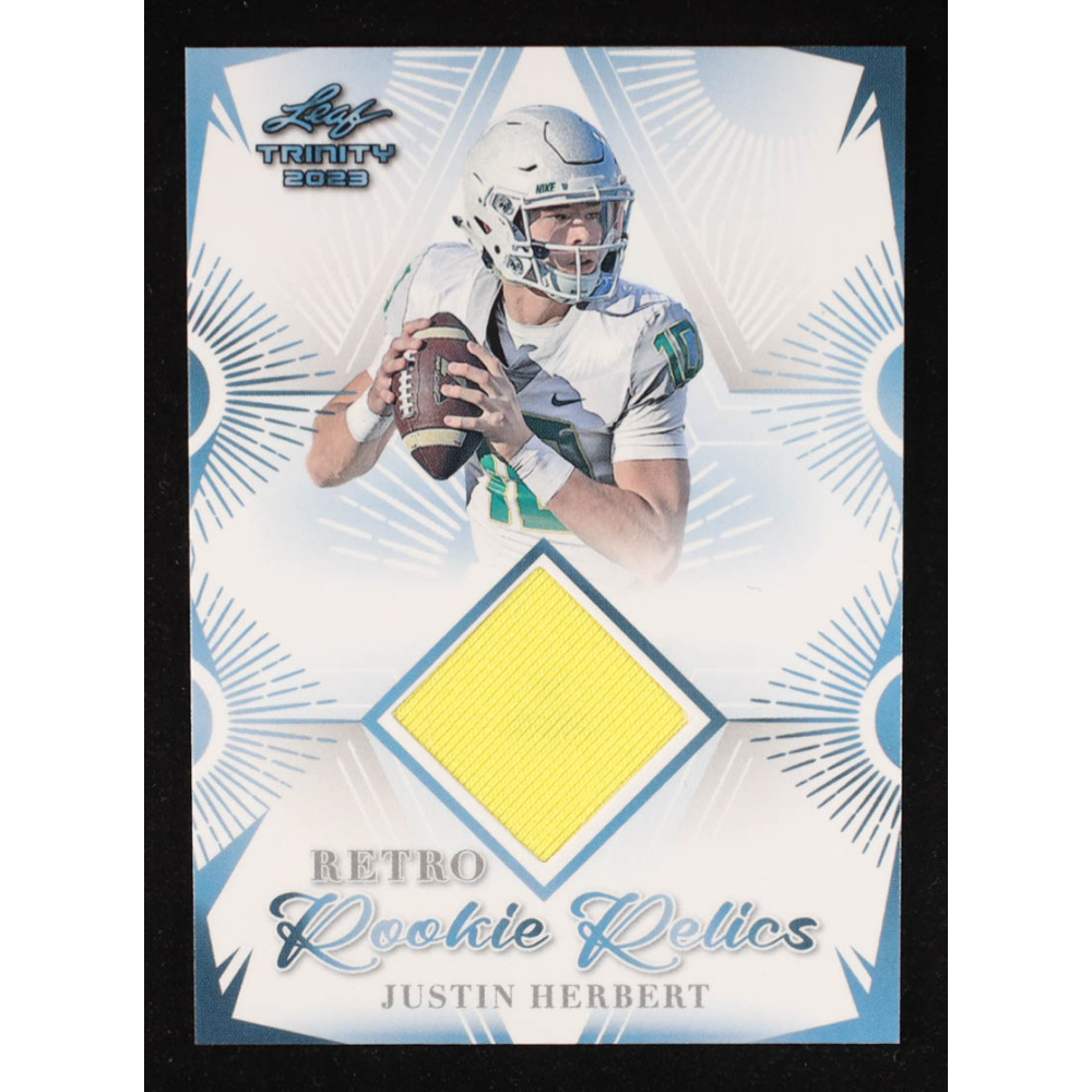Justin Herbert 2023 Leaf Trinity Mega Box Retro Rookie Relic #RRR5 at PristineAuction.com