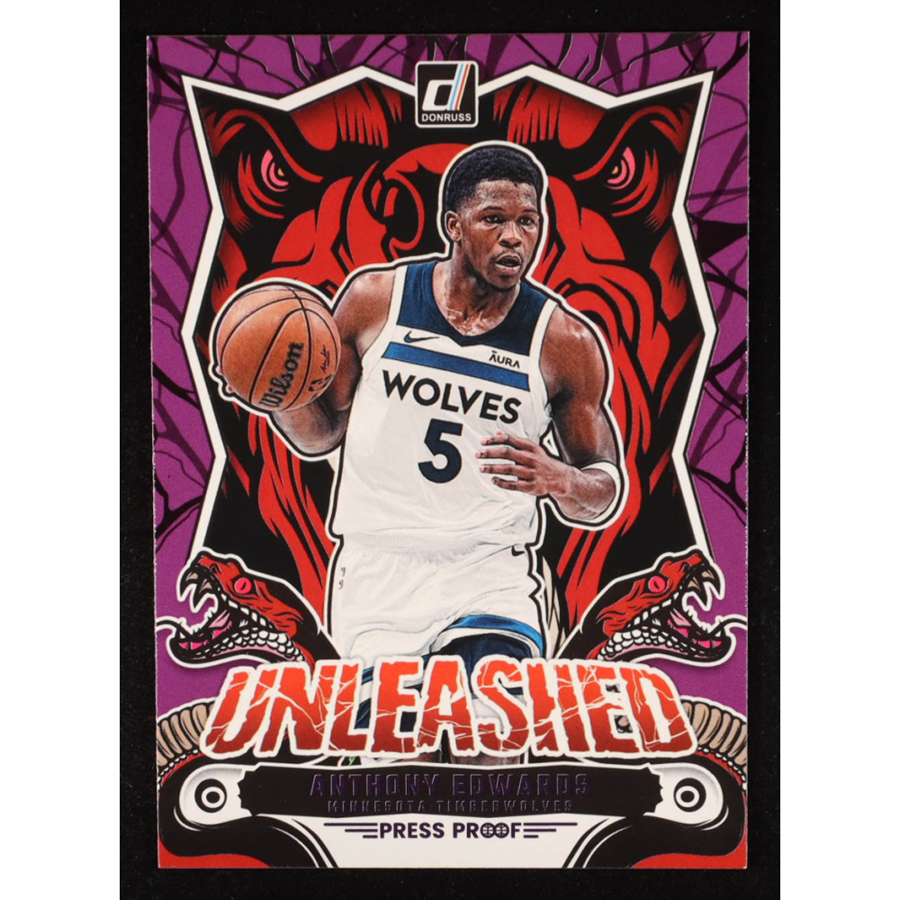 Anthony Edwards 2024-25 Donruss Unleashed Press Proof Purple #4 at PristineAuction.com