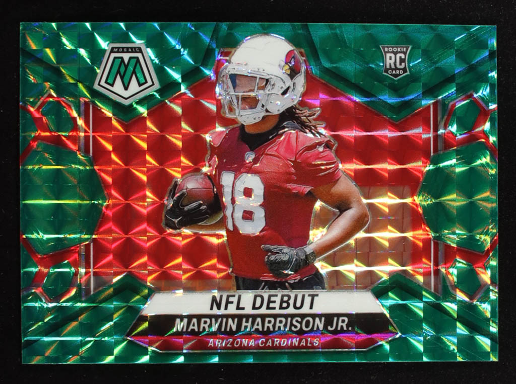 Marvin Harrison Jr. 2024 Panini Mosaic Mosaic Green #283 DEB RC at PristineAuction.com Marvin Harrison Jr. 2024 Panini Mosaic Mosaic Green #283 DEB RC at PristineAuction.com