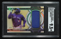 Vladimir Guerrero Jr. 2021 Topps Triple Threads Single Jumbo Relics Gold #SJRVG #5/9 RC (SGC 9.5) at PristineAuction.com