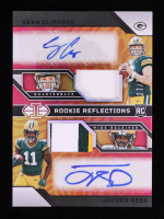 Sean Clifford / Jayden Reed 2023 Panini Illusions Rookie Reflections Dual Patch Autographs Black #12 RC #27/30 at PristineAuction.com