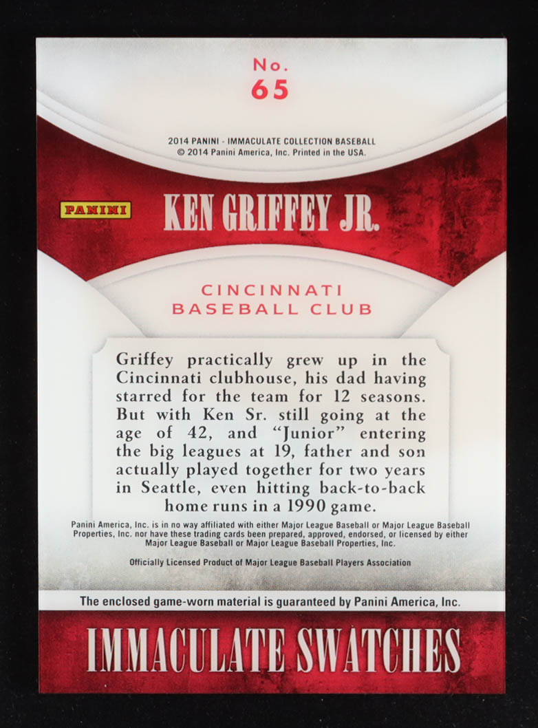 Ken Griffey Jr. 2014 Immaculate Collection Immaculate Swatches #65 #34/49 at PristineAuction.com Ken Griffey Jr. 2014 Immaculate Collection Immaculate Swatches #65 #34/49 at PristineAuction.com