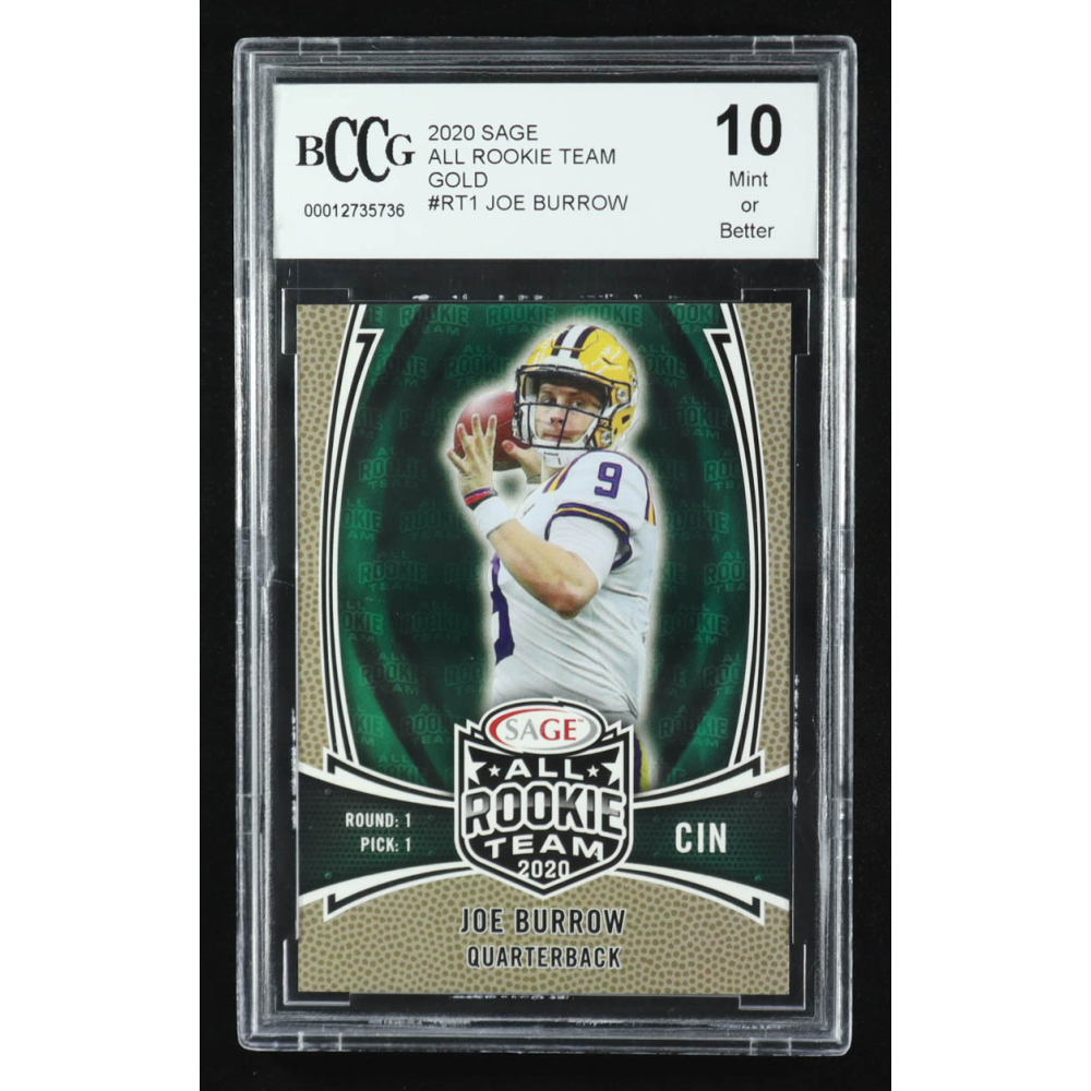 Joe Burrow 2020 SAGE All Rookie Team Gold #RT1 RC (BCCG 10) at PristineAuction.com