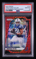 Jonathan Taylor 2024 Panini Prizm Autographs Prizms Red Shimmer #121 #03/35 (PSA 10) at PristineAuction.com