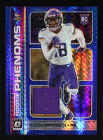 Justin Jefferson 2020 Donruss Optic Rookie Phenoms Jerseys Blue Hyper #13 RC at PristineAuction.com