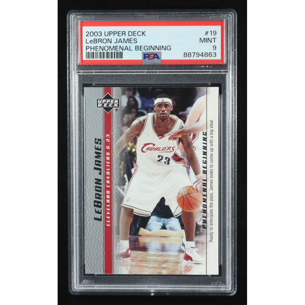 LeBron James 2003-04 Upper Deck Phenomenal Beginning #19 RC (PSA 9) at PristineAuction.com