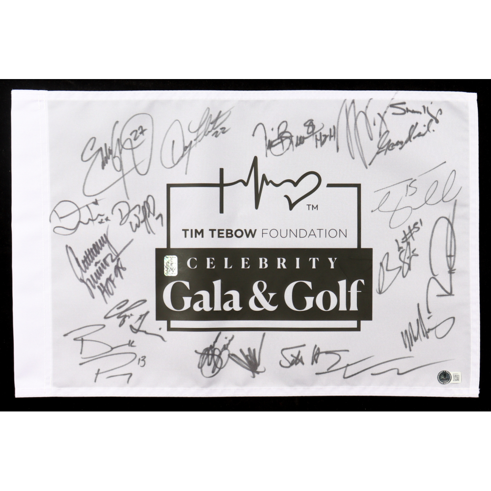2024 Tebow Foundation Celebrity Gala & Golf Classic Pin Flag Signed By (19) With Tim Tebow, Brock Purdy, Marcus Allen, Doug Flutie (Beckett & Tebow) at PristineAuction.com