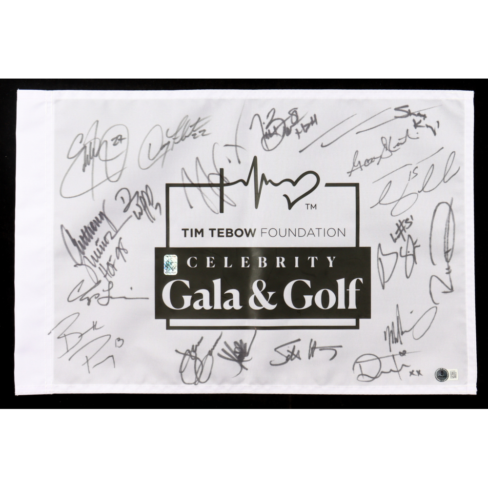 2024 Tebow Foundation Celebrity Gala & Golf Classic Pin Flag Signed By (19) With Tim Tebow, Brock Purdy, Marcus Allen, Doug Flutie (Beckett & Tebow) at PristineAuction.com