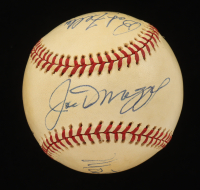 Hall of Famers Spalding Baseball Signed by (6) with Joe DiMaggio, Bob Feller, Monte Irvin, Ralph Kiner (Beckett) at PristineAuction.com