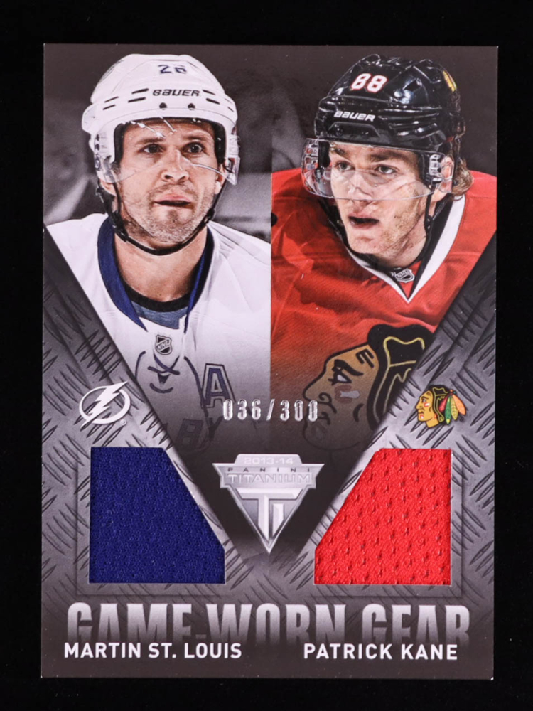 Martin St. Louis / Patrick Kane 2013-14 Panini Titanium Game Worn Gear Dual Memorabilia #GDSK #36/300