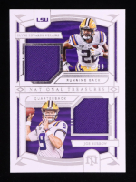Joe Burrow / Clyde Edwards-Helaire 2020 Panini National Treasures Collegiate Combo Team Materials #12 RC #68/99 at PristineAuction.com