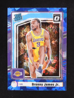 Bronny James Jr.  2024-25 Donruss Optic Preview Blue Cracked Ice #243 RR RC at PristineAuction.com