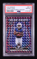 James Cook 2022 Panini Mosaic Blue Chips Mosaic Purple #14 RC #28/49 (PSA 10) at PristineAuction.com